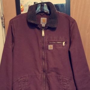 Sherpa Carhartt burgundy jacket